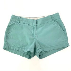 J Crew Chino Broken-In Teal Shorts Size 6